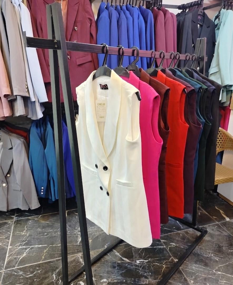 Sleeveless blazer Black bottoms
