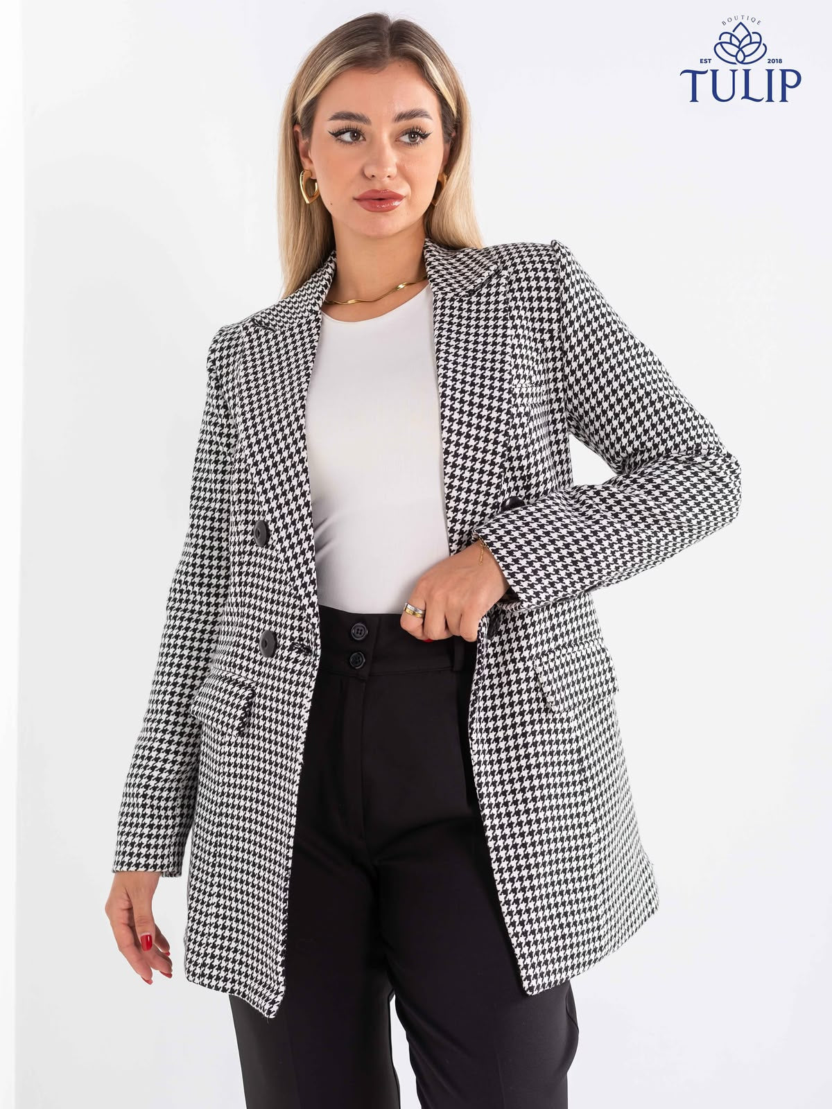 Patterned Wool Blazer