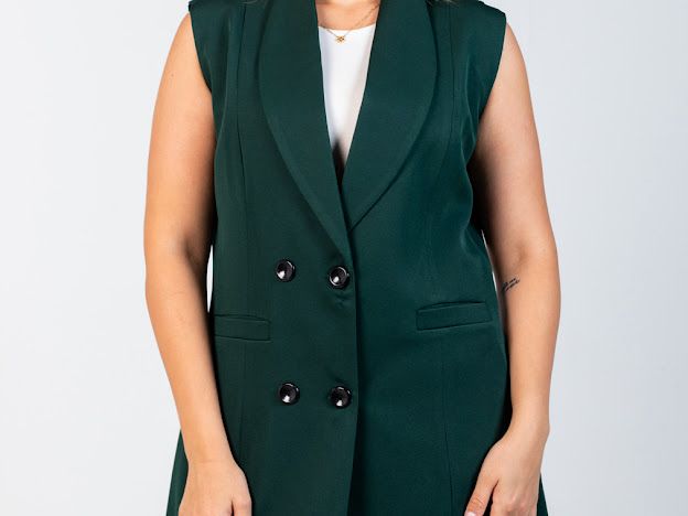 Sleeveless blazer Black bottoms