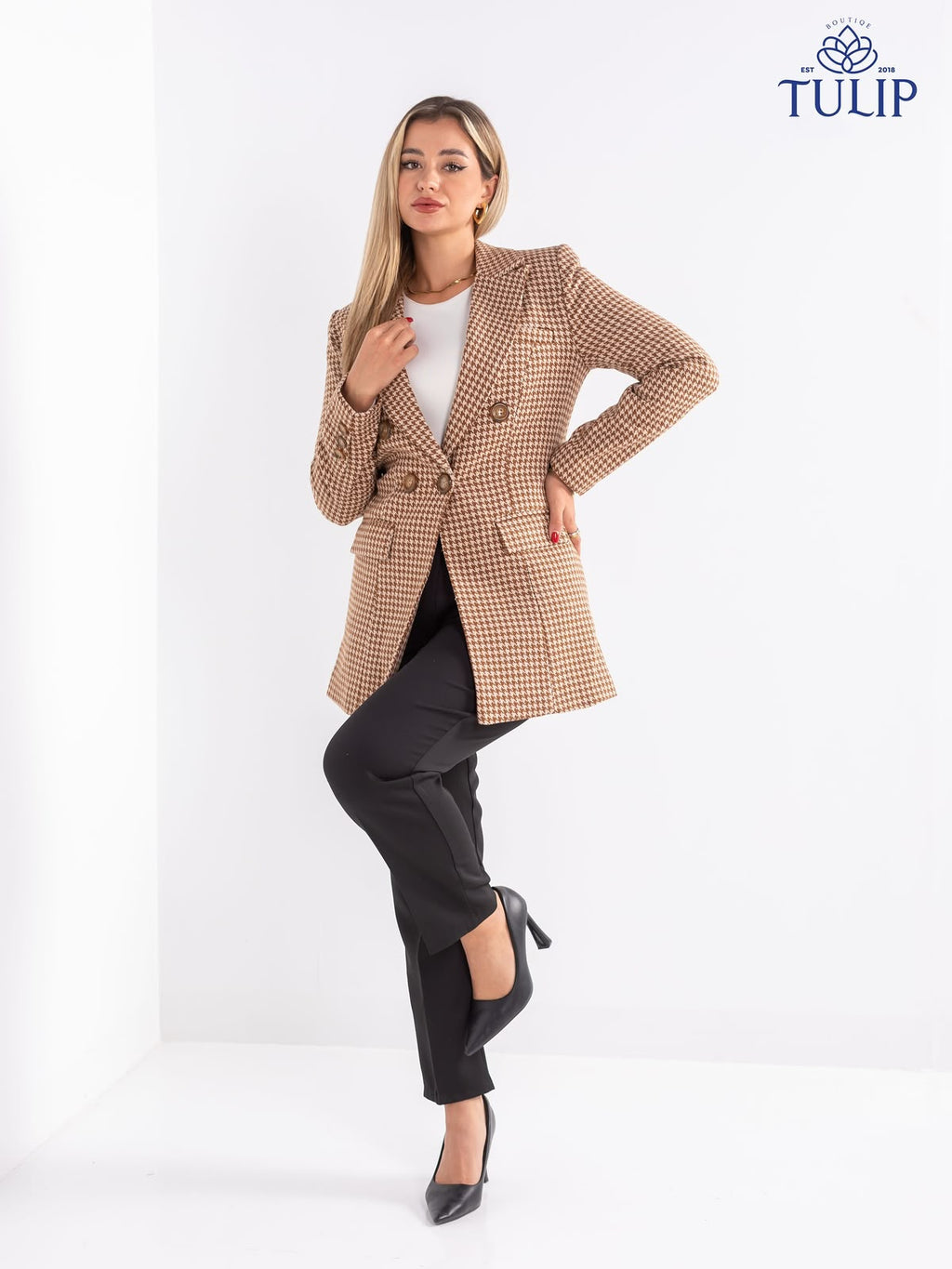 Patterned Wool Blazer