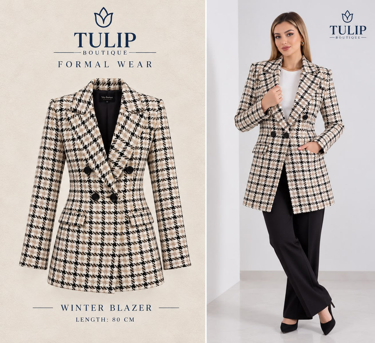 Patterned Wool Coat
