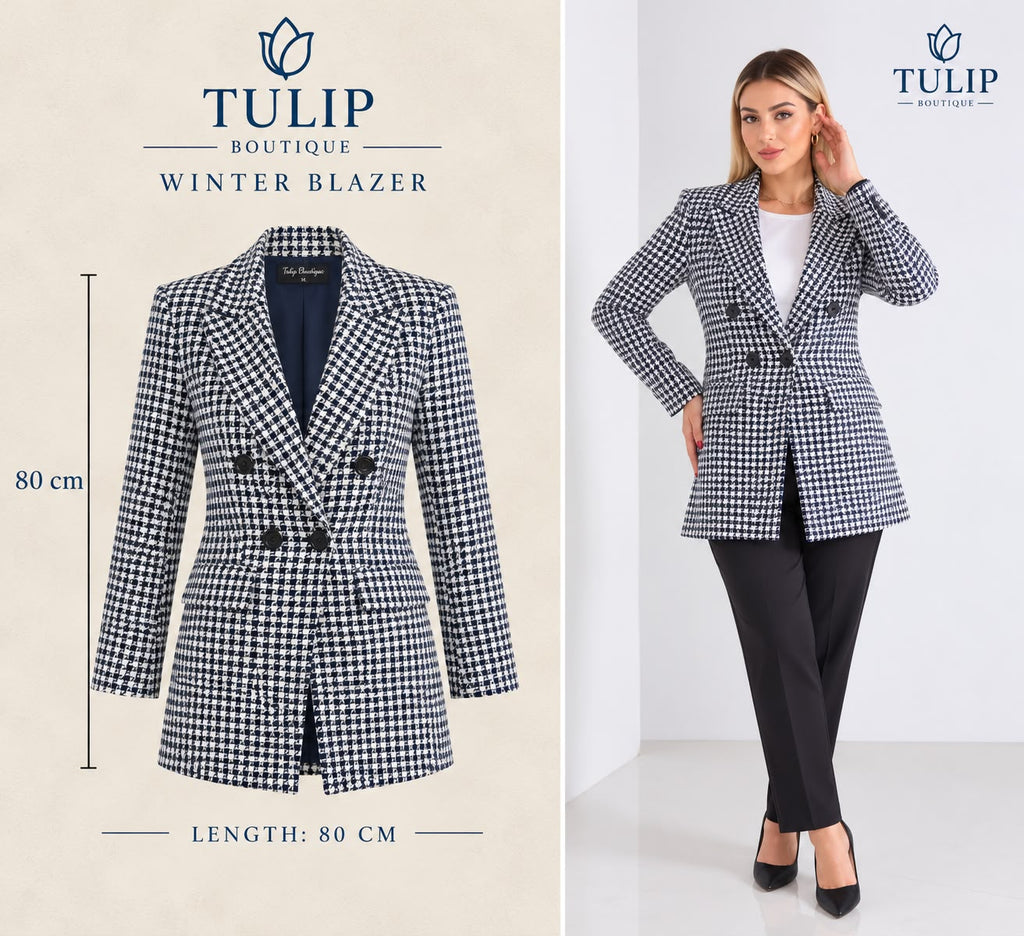 Patterned Wool Blazer