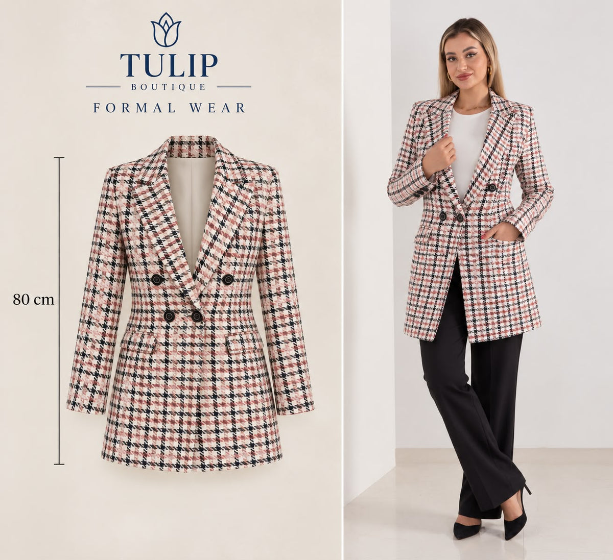 Patterned Wool Coat