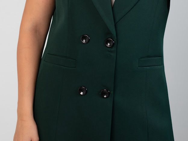 Sleeveless blazer Black bottoms