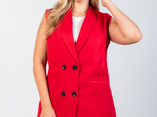 Sleeveless blazer Black bottoms