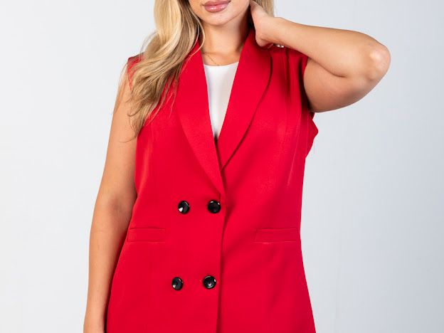 Sleeveless blazer Black bottoms