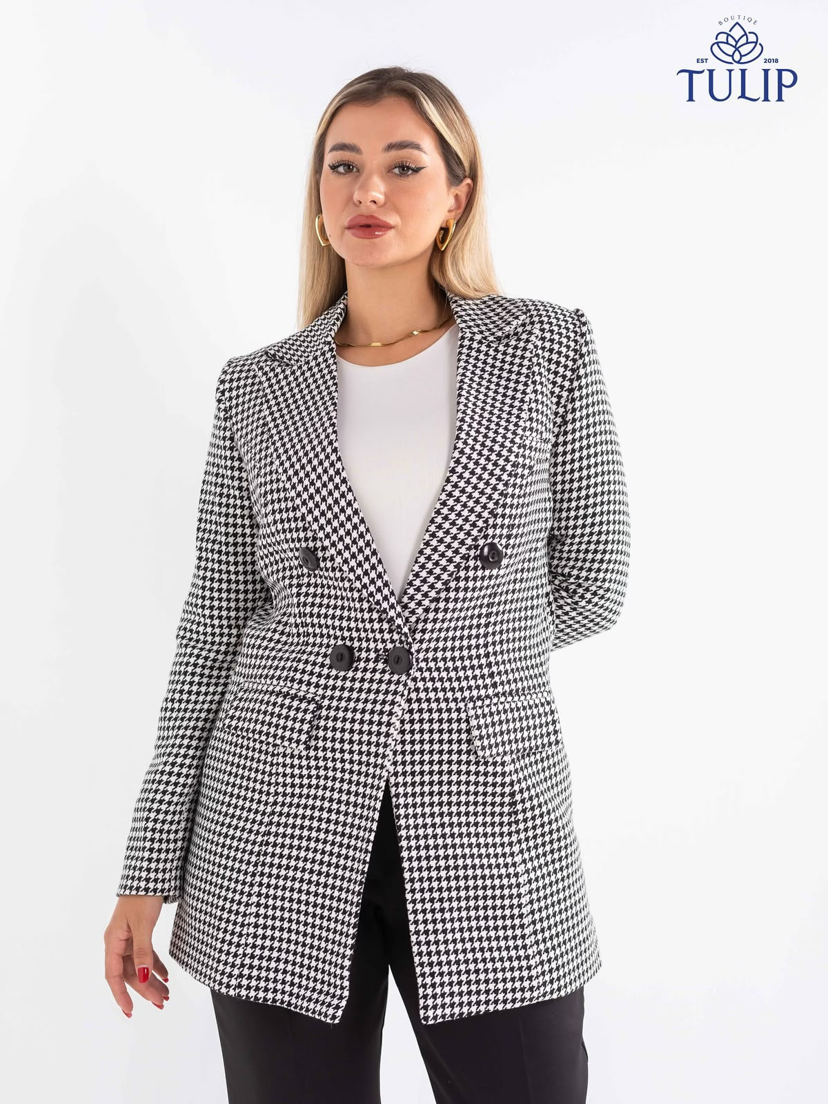 Patterned Wool Blazer