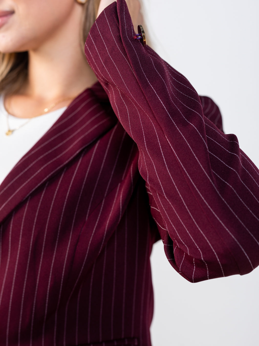 Burgundy Stripped Suit