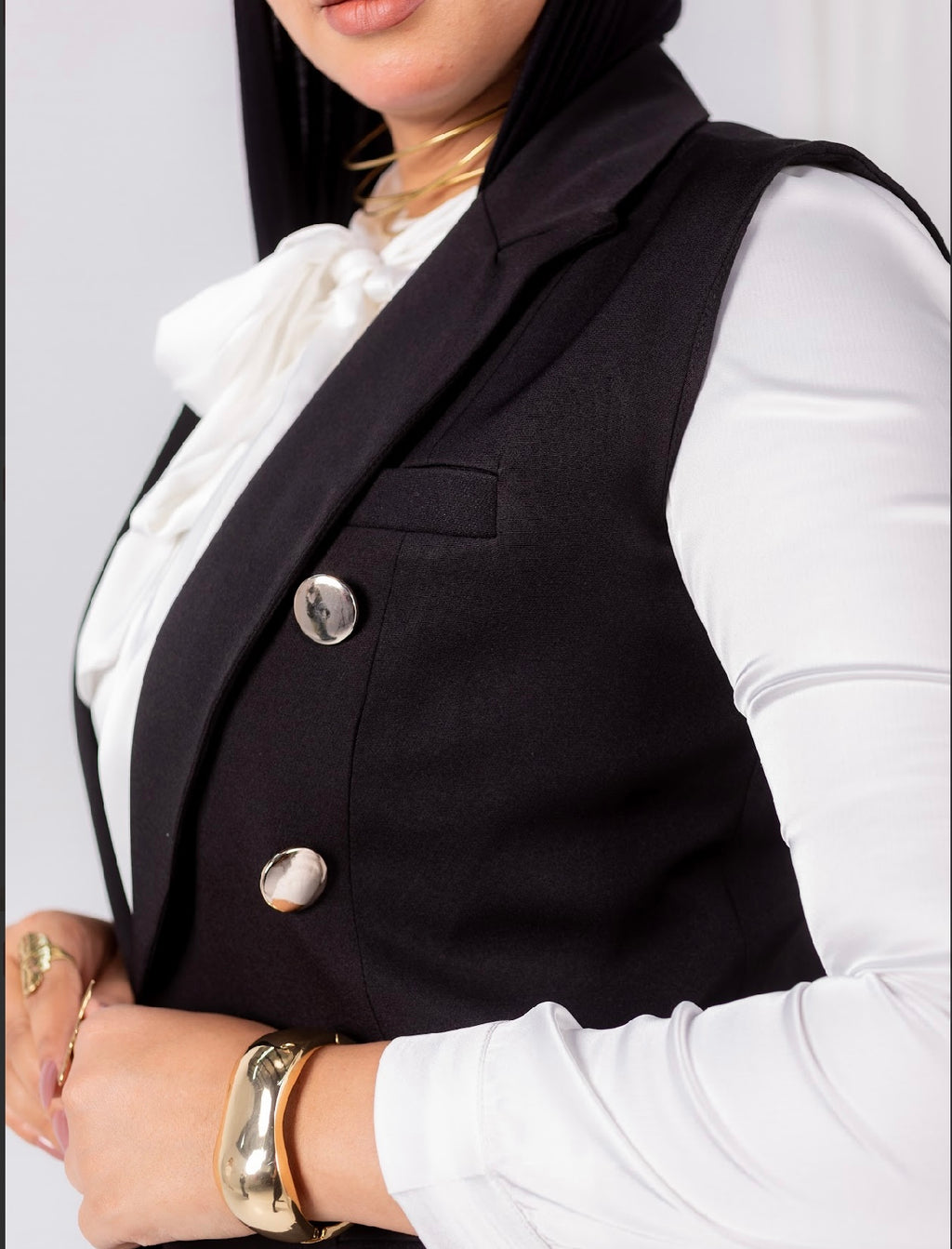 Gold Sleeveless Blazer