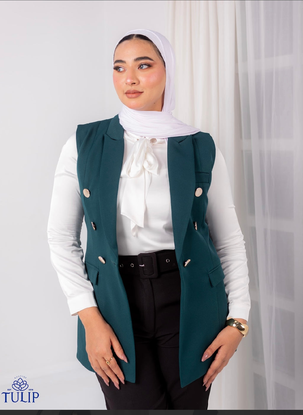 Gold Sleeveless Blazer