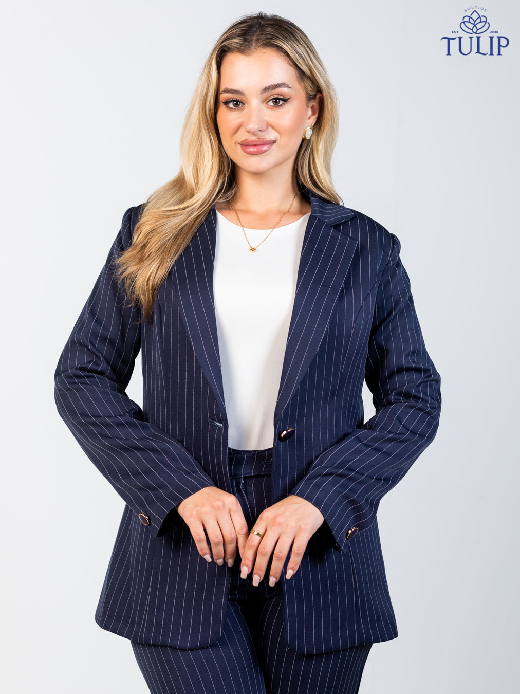 Navy Stripped Suit