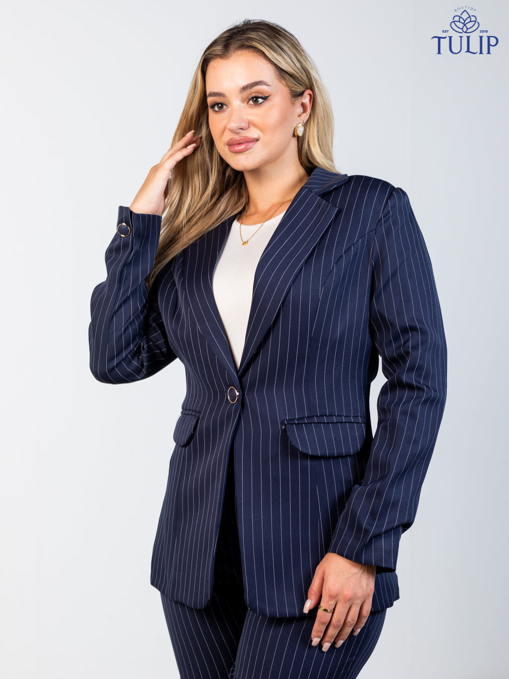 Navy Stripped Suit