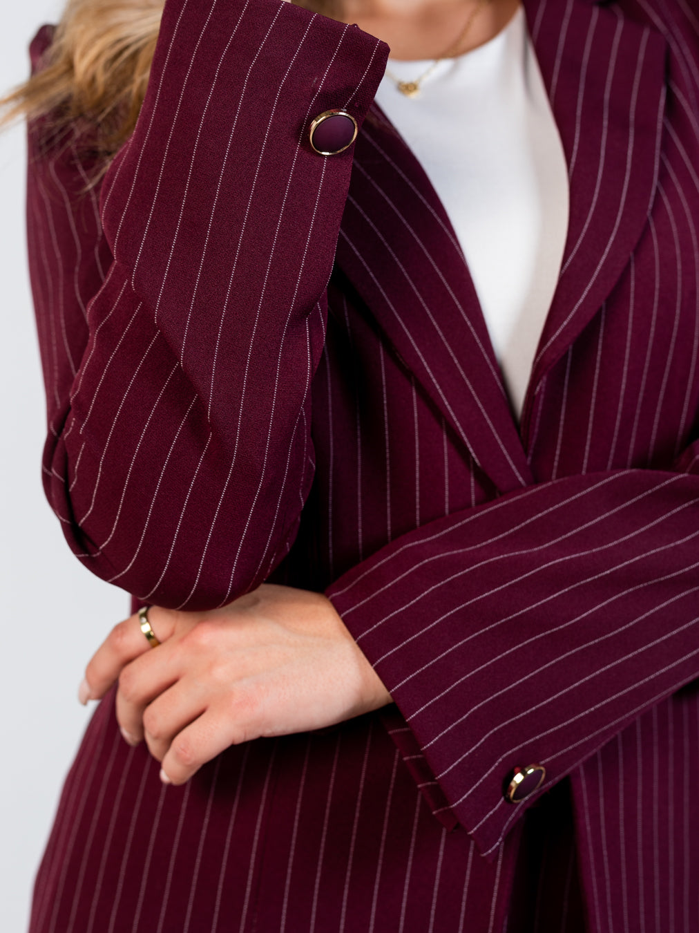 Burgundy Stripped Suit