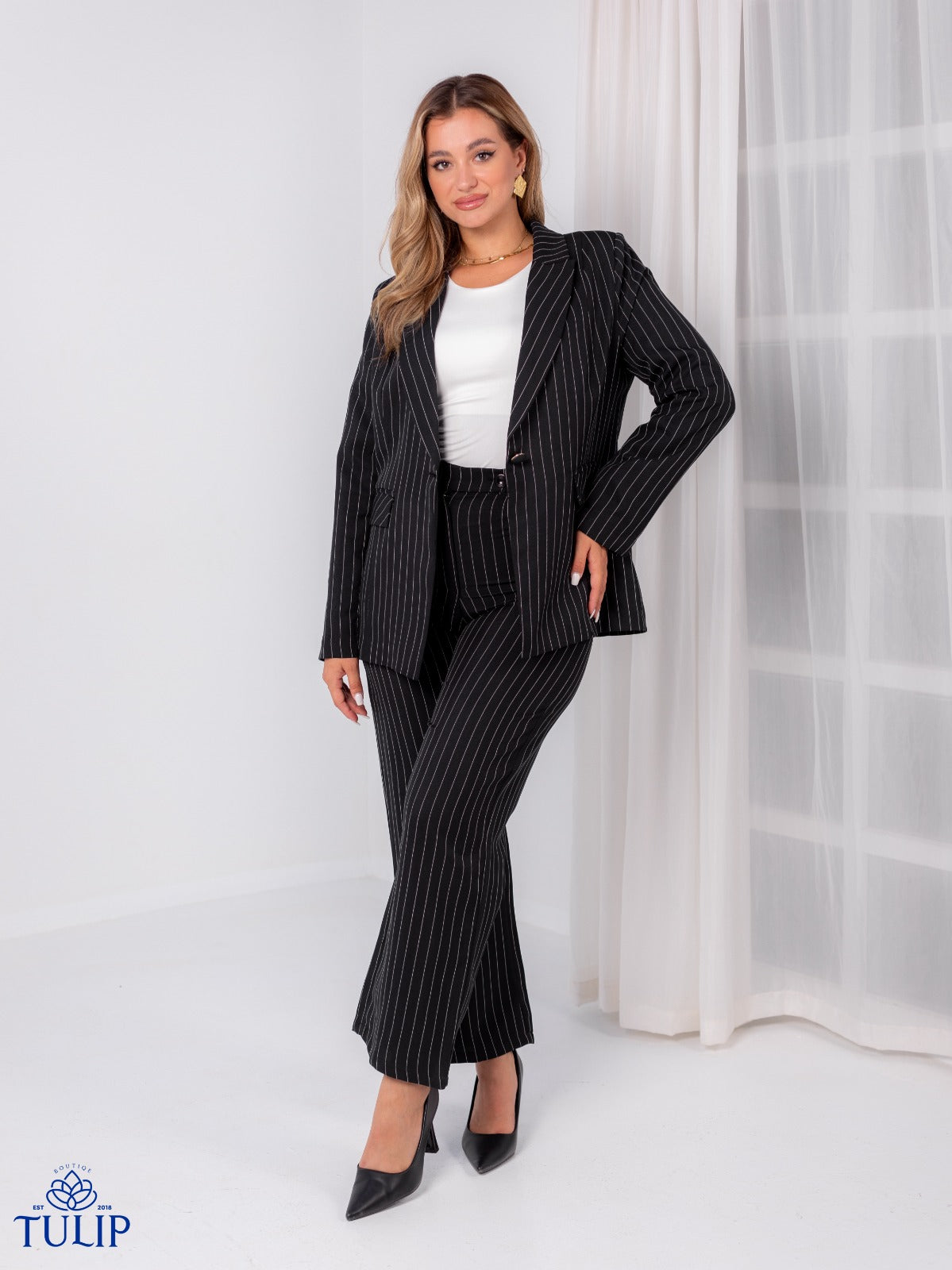 Black Stripped Suit
