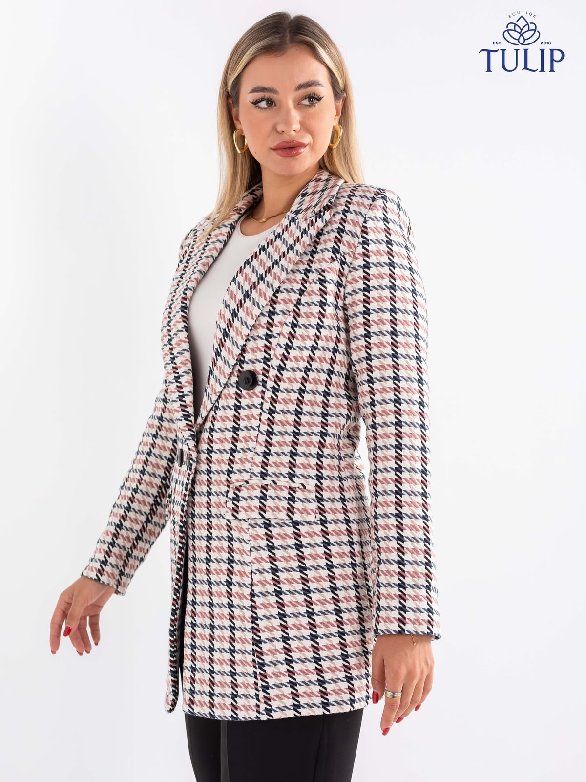 Patterned Wool Coat