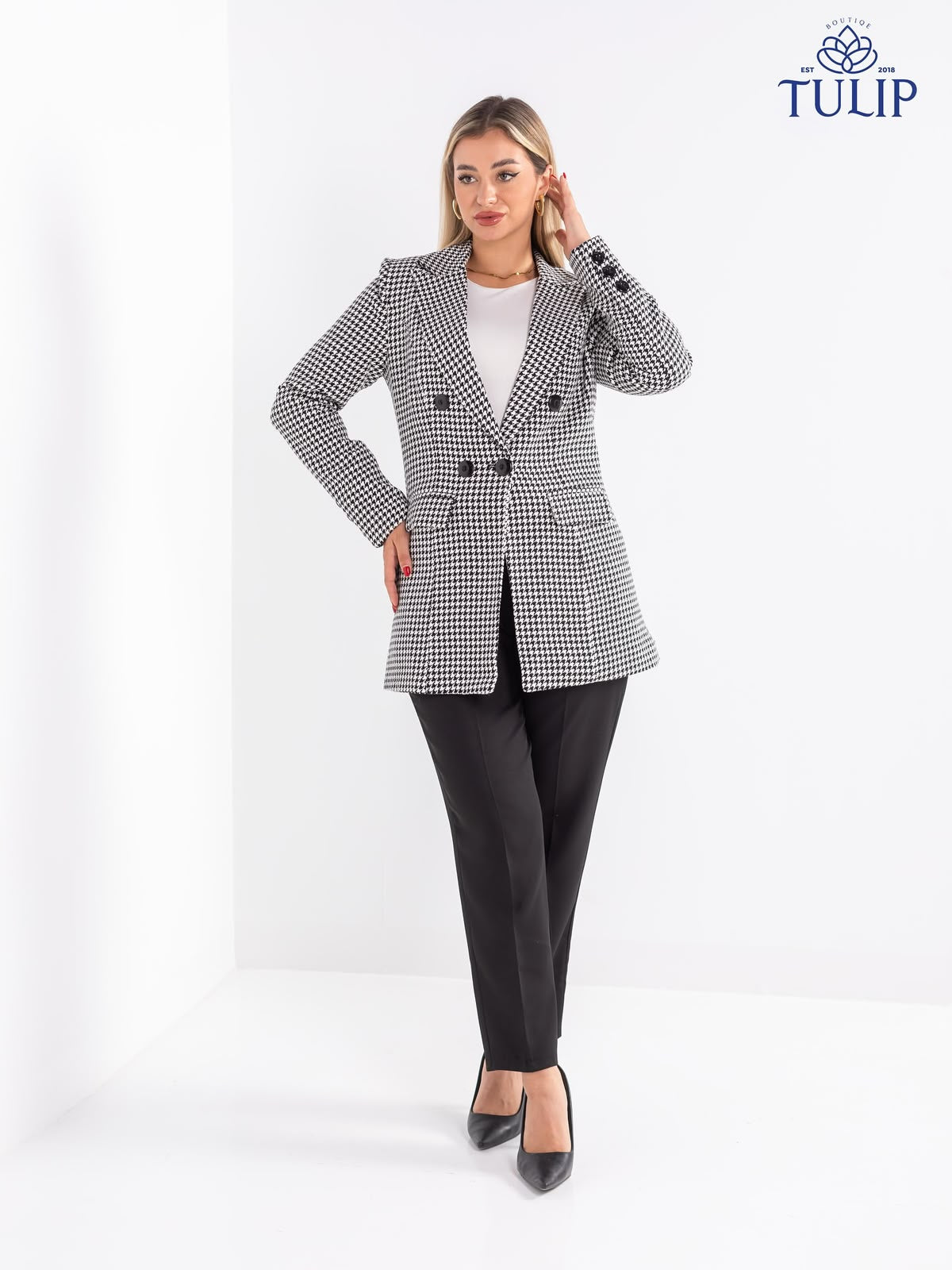 Patterned Wool Blazer