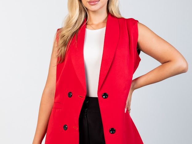 Sleeveless blazer Black bottoms
