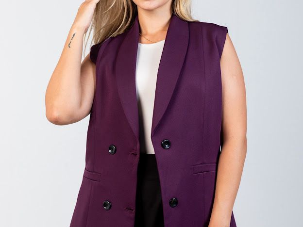 Sleeveless blazer Black bottoms