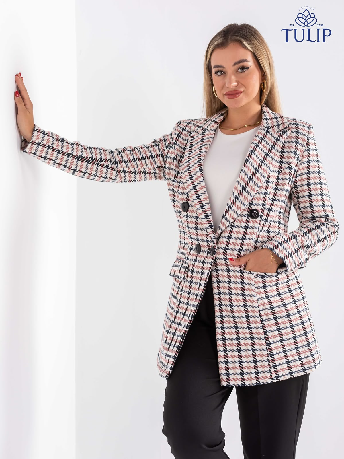 Patterned Wool Coat