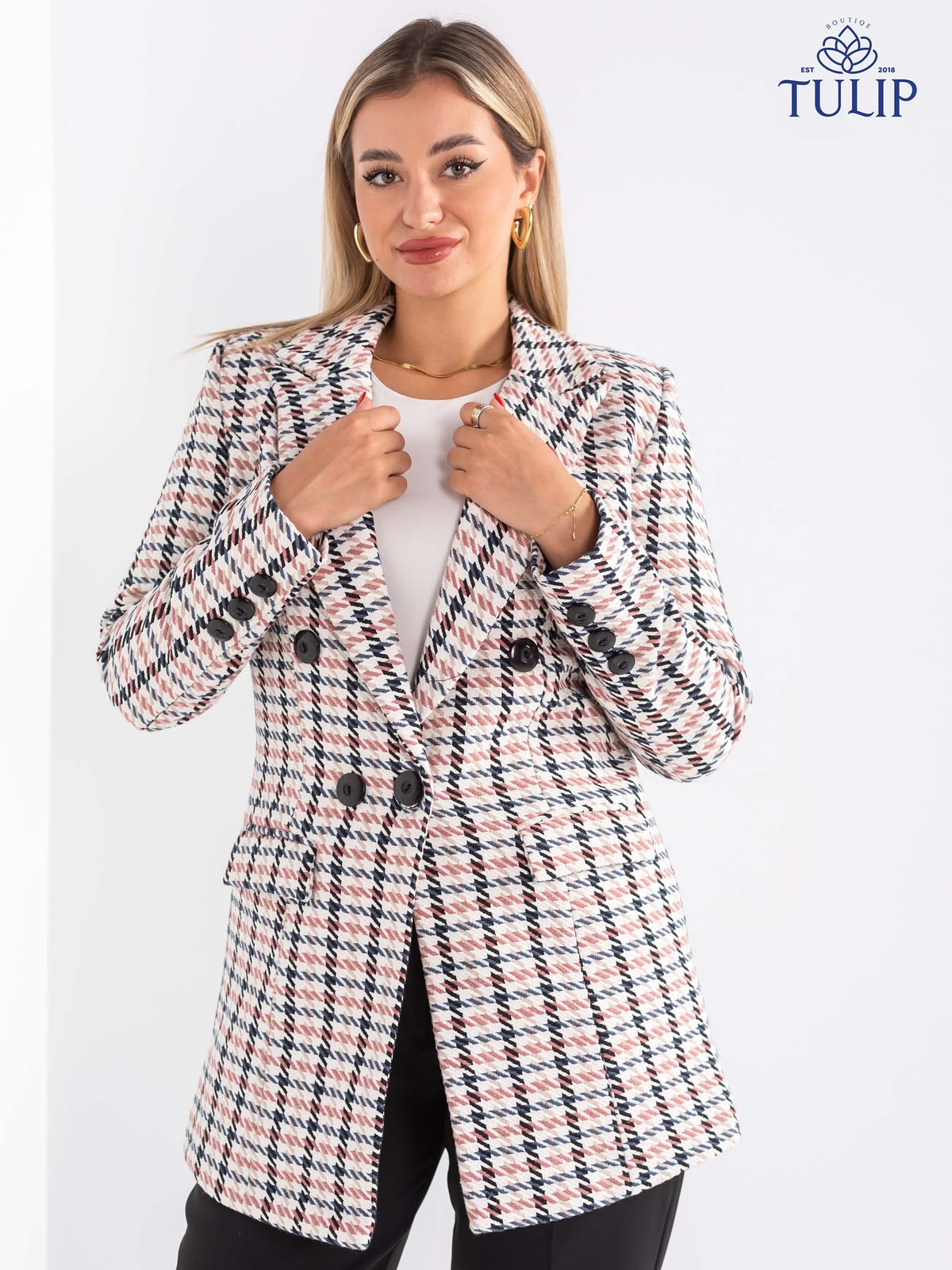 Patterned Wool Coat
