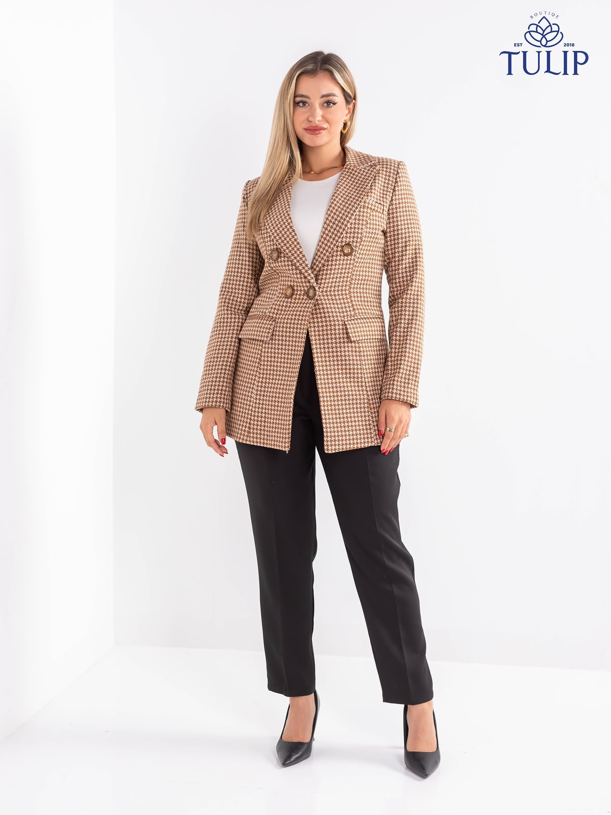 Patterned Wool Blazer