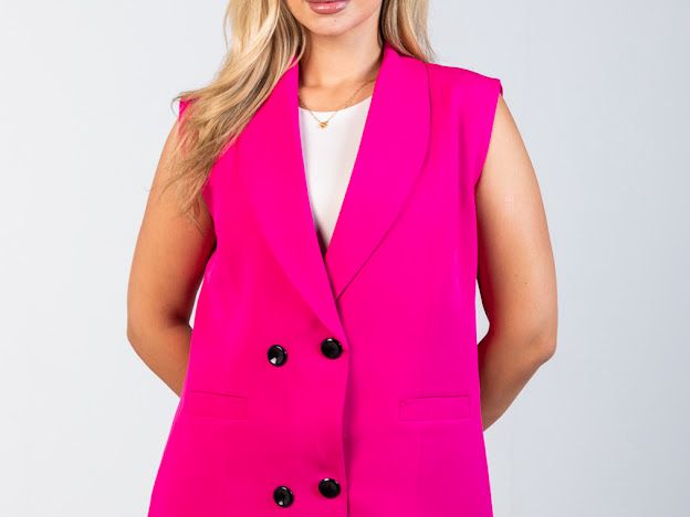 Sleeveless blazer Black bottoms
