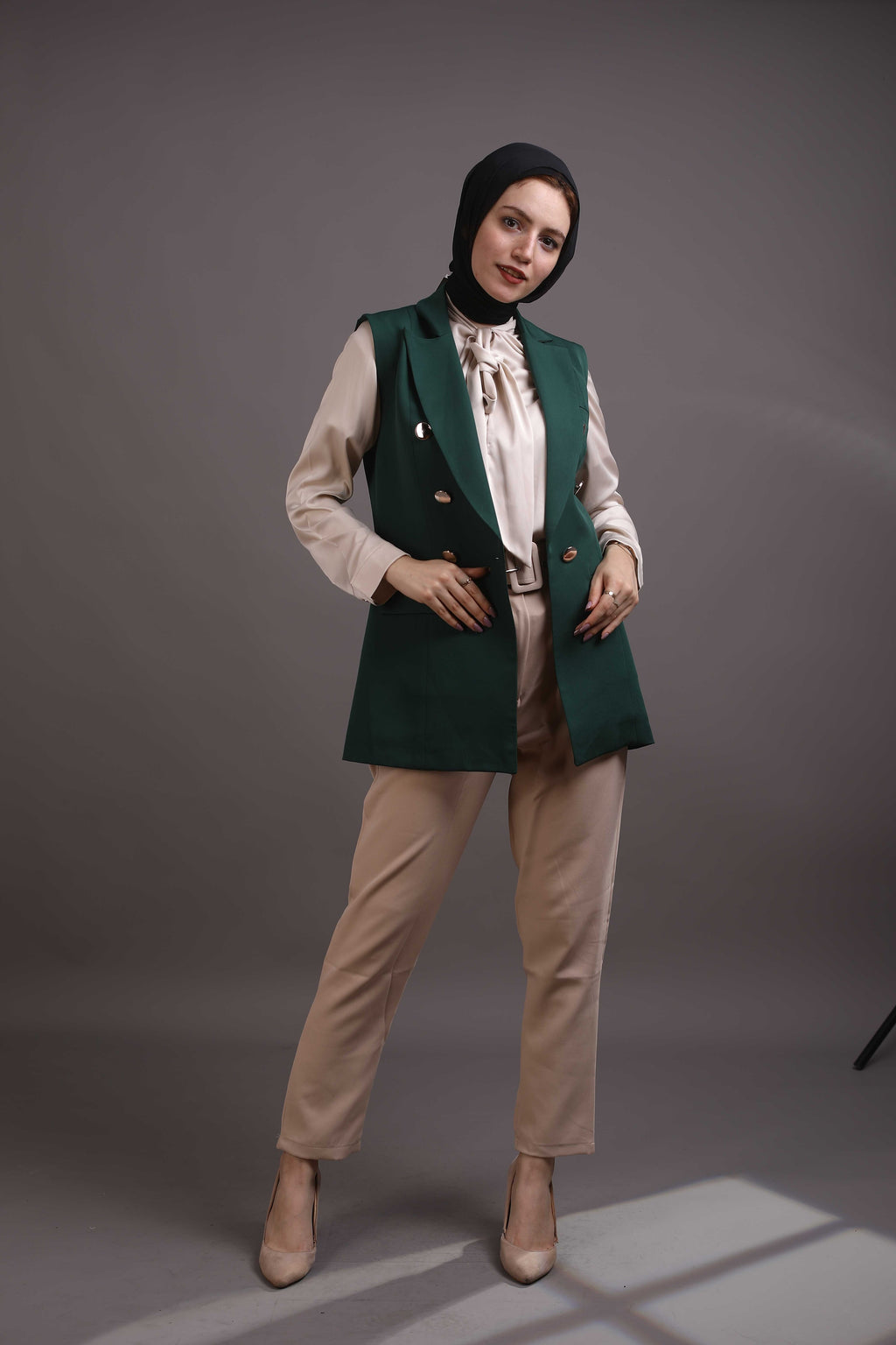 Gold Sleeveless Blazer
