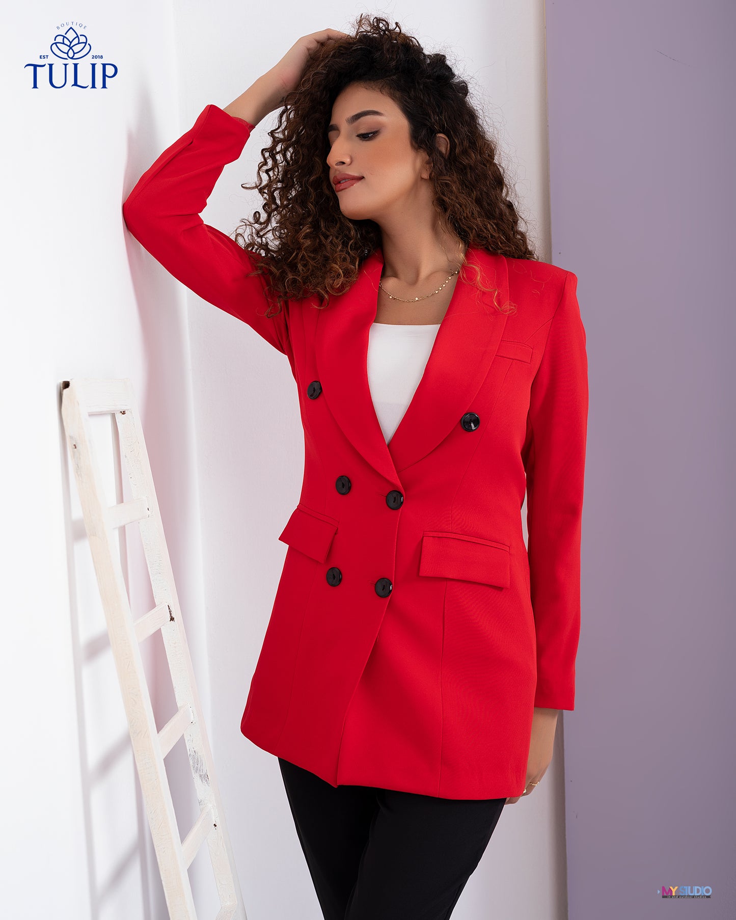 Long Blazer With Black buttons